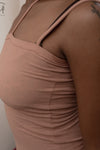 BASERANGE Ribbed Cotton Needle Tank Top TONI and TOTV Collection Made in Portugal BAS-TONI-RB-000-MGH Rose Red